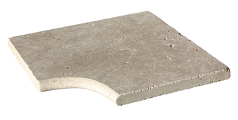 ANGLE RENTRANT MARGELLE TRAVERTIN CL.MIX 45 x 45 CM - EP : 30 MM - BORD ARRONDI