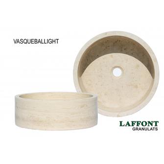 VASQUE RONDE TRAVERTIN LIGHT DIAMETRE 45CM