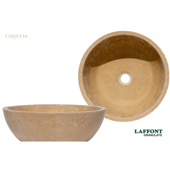 VASQUE BOL TRAVERTIN NOCE 42X15CM