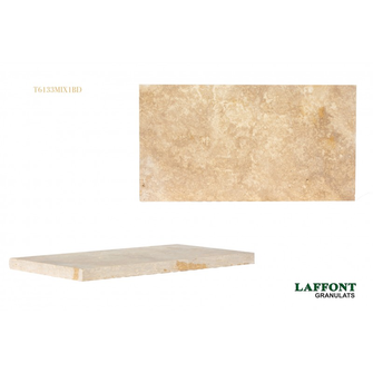 MARGELLE TRAVERTIN BEIGE 61x33x3cm MIX1 (1er Choix) Bord droit