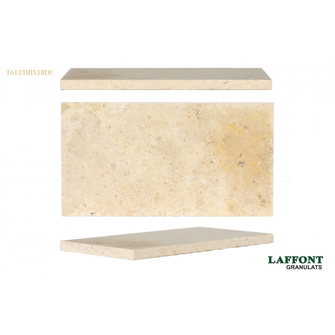 MARGELLE TRAVERTIN BEIGE 61x33x3cm MIX1 (1er Choix) Bord droit chanfreiné