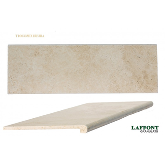 MARGELLE TRAVERTIN BEIGE 100x33x3cm MIX1 (1er Choix) Bord arrondi