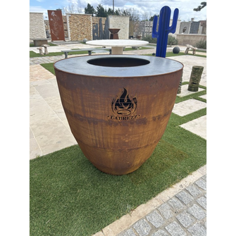 BRASERO CORTEN FORME VASE DIAM.100CM HOUSSE + COUVERCLE